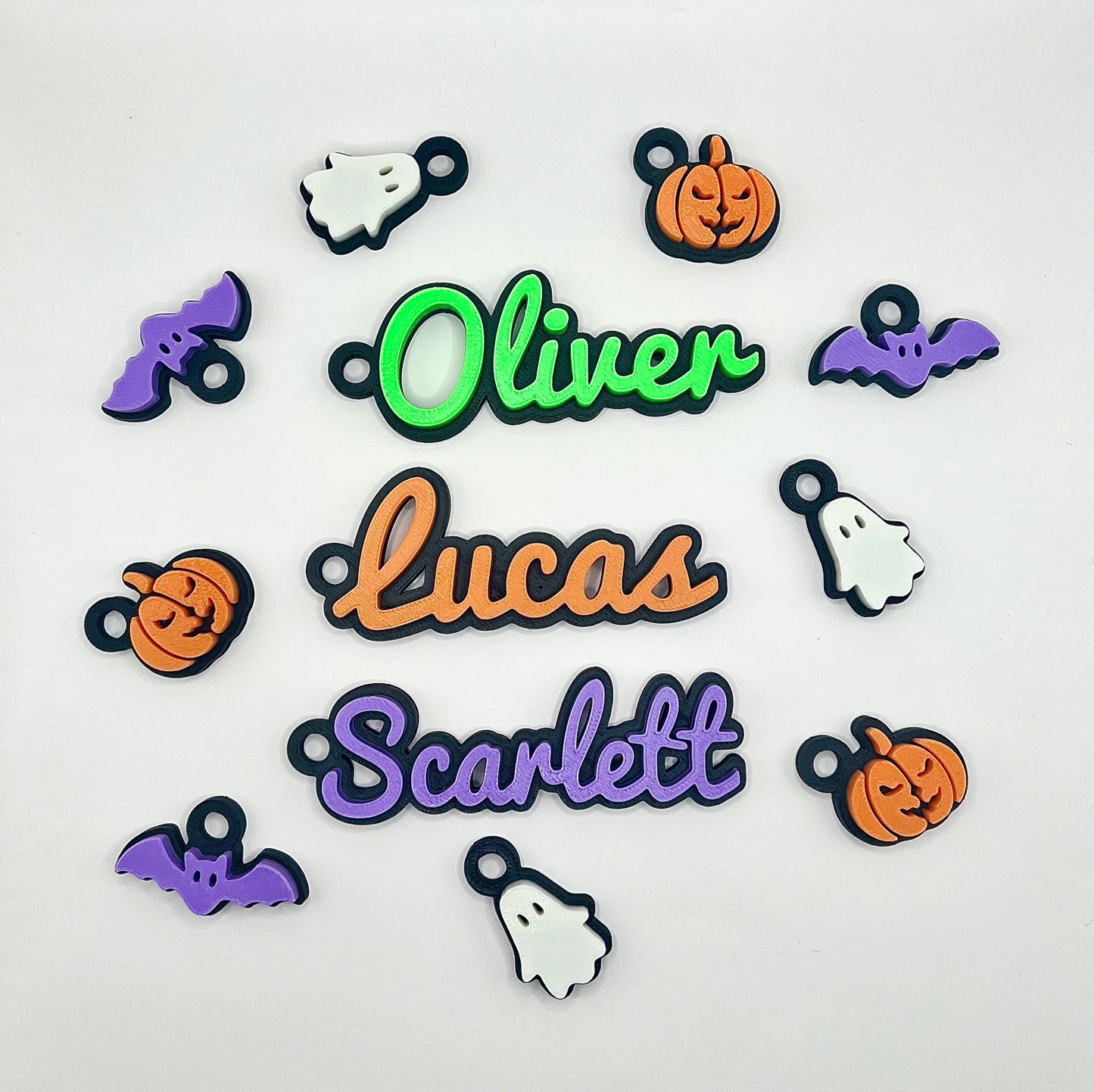 Personalised Halloween Boo Bag Name Tag + Optional Charm