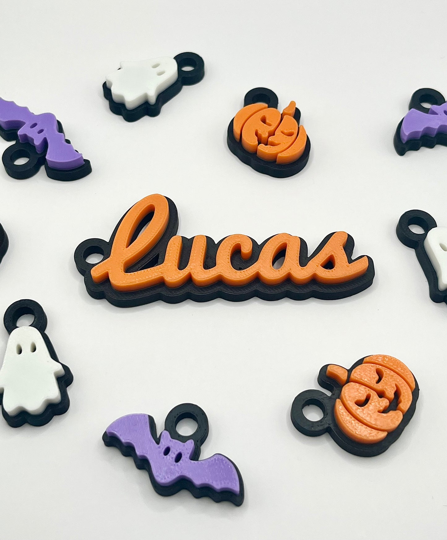 Personalised Halloween Boo Bag Name Tag + Optional Charm