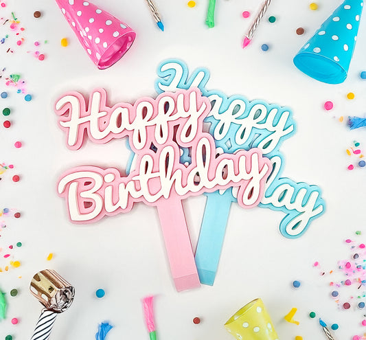 Happy Birthday Cake Topper Decoration