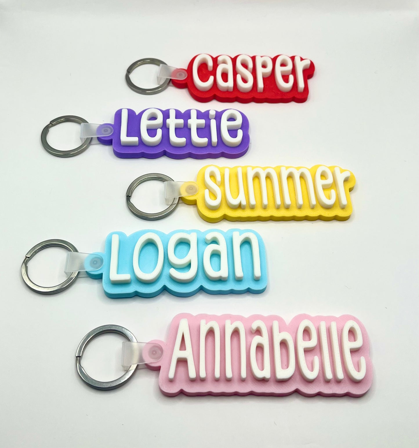 Personalised Kids School Bag Tag Keychain Charm - The Tall Letter Name Tag