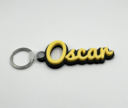 Personalised Kids Bag Tag Keychain Charm in Black - The Dark Edition Name Tag