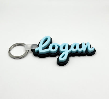 Personalised Kids Bag Tag Keychain Charm in Black - The Dark Edition Name Tag