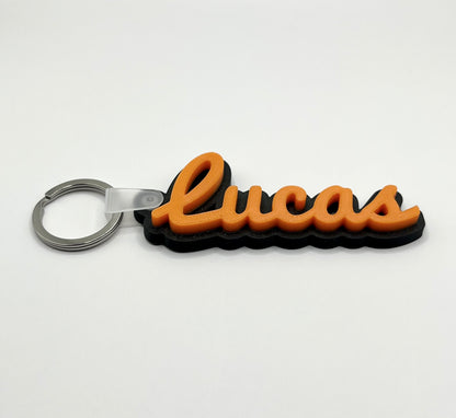 Personalised Kids Bag Tag Keychain Charm in Black - The Dark Edition Name Tag