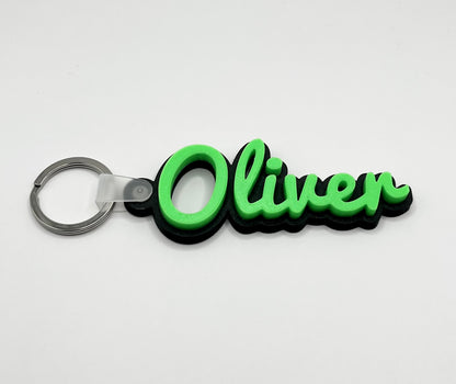 Personalised Kids Bag Tag Keychain Charm in Black - The Dark Edition Name Tag