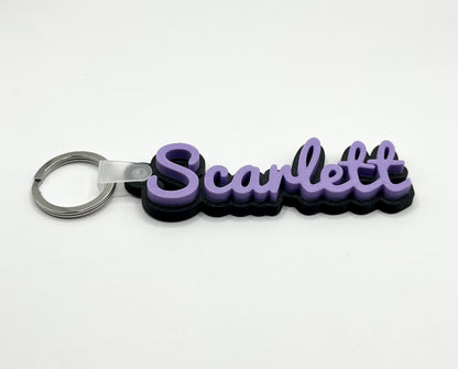 Personalised Kids Bag Tag Keychain Charm in Black - The Dark Edition Name Tag