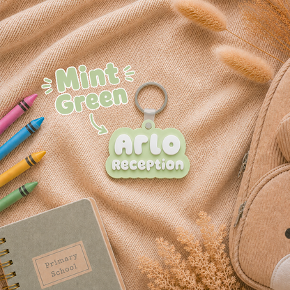 Personalised Kids Bag Tag Keychain Charm - Name & School Year /  Custom Class Name