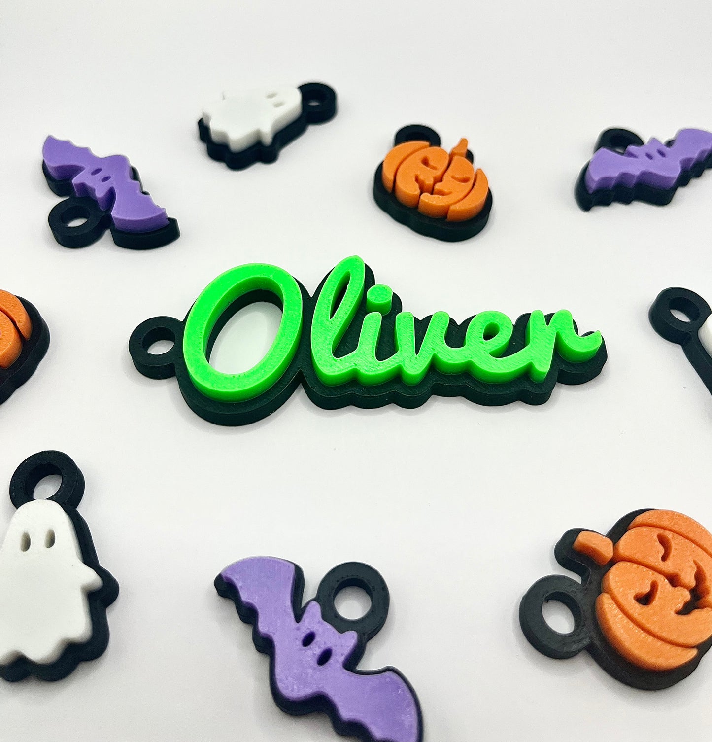 Personalised Halloween Boo Bag Name Tag + Optional Charm