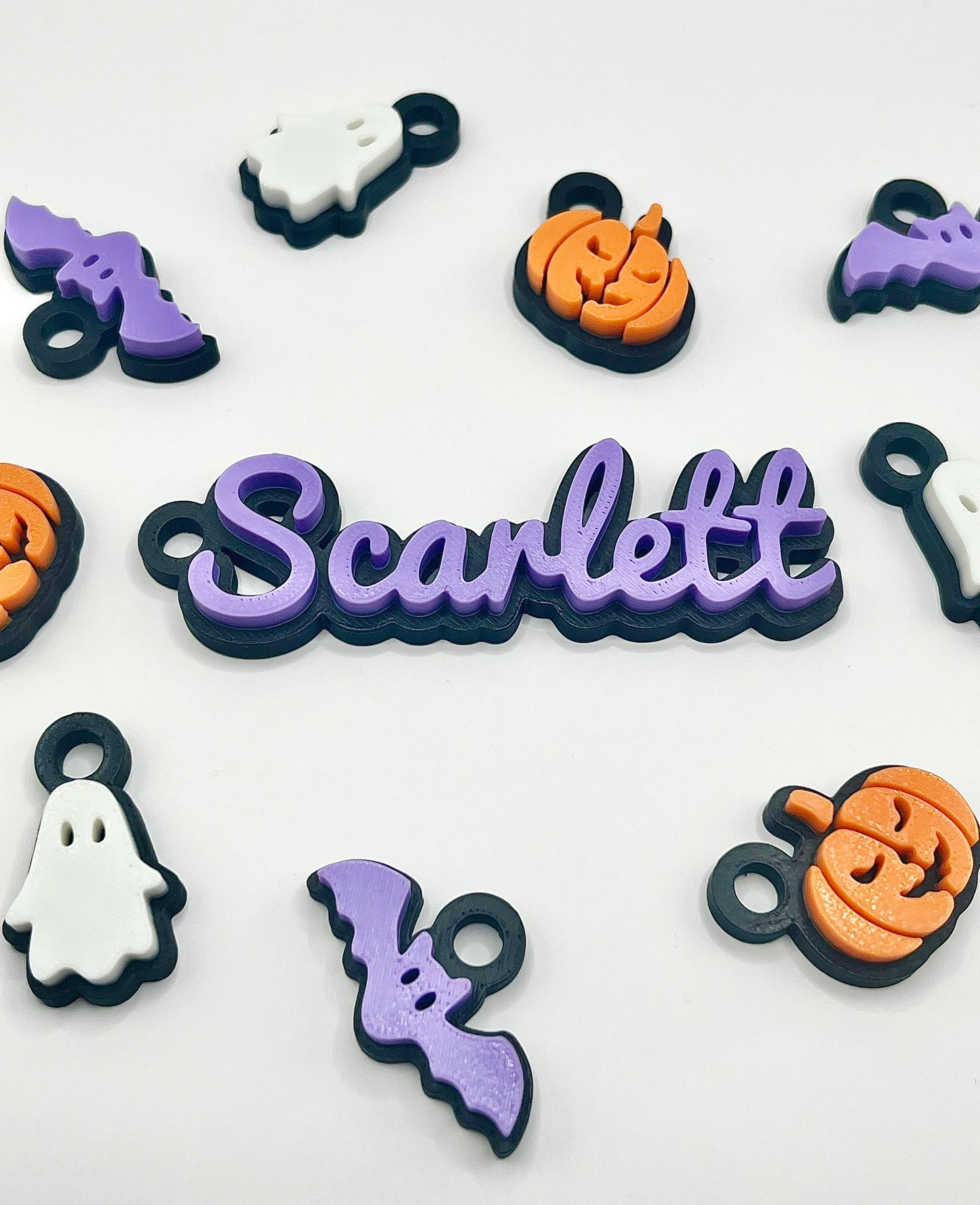 Personalised Halloween Boo Bag Name Tag + Optional Charm