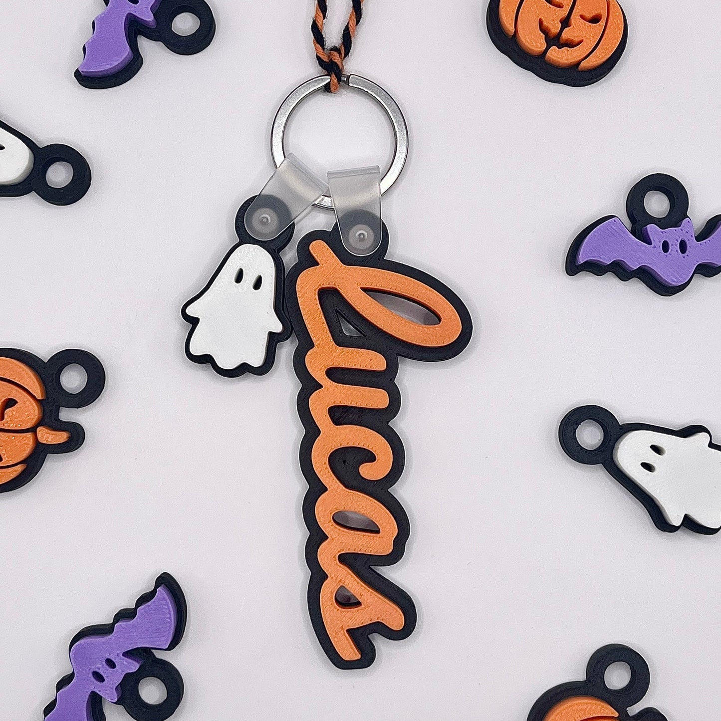 Personalised Halloween Boo Bag Name Tag + Optional Charm