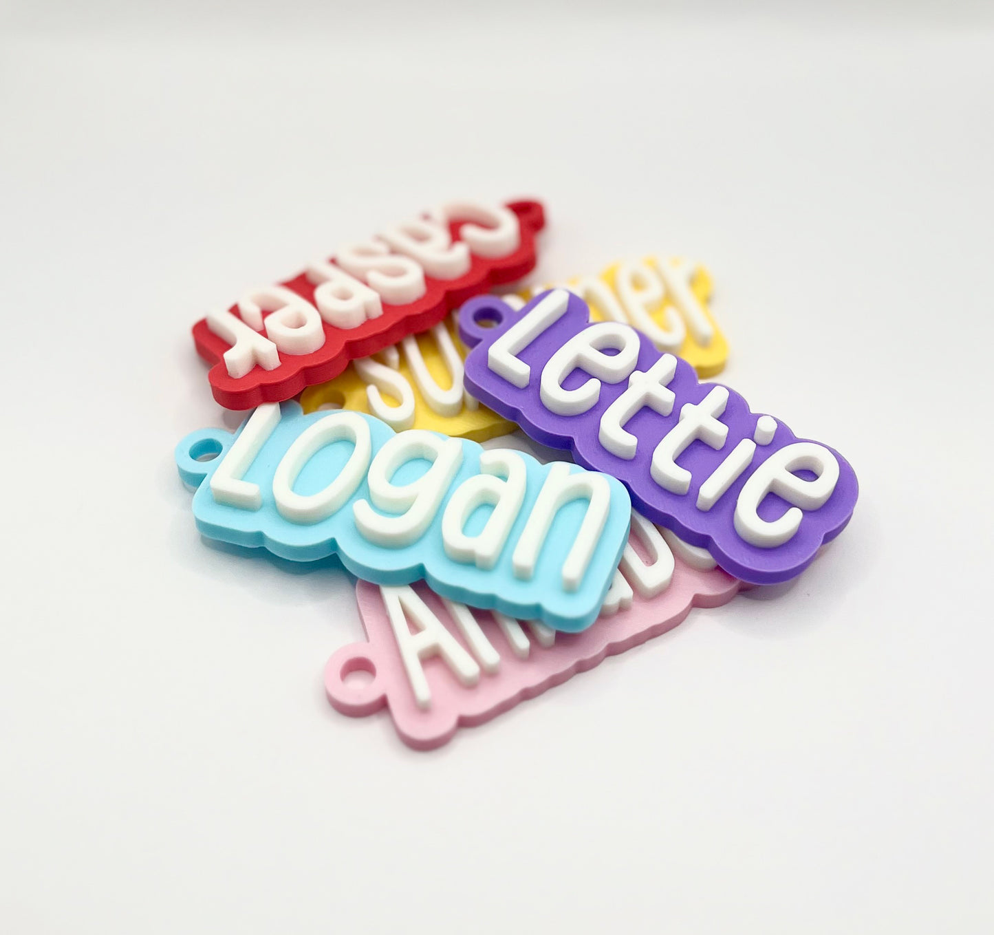 Personalised Kids School Bag Tag Keychain Charm - The Tall Letter Name Tag