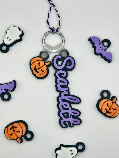 Personalised Halloween Boo Bag Name Tag + Optional Charm