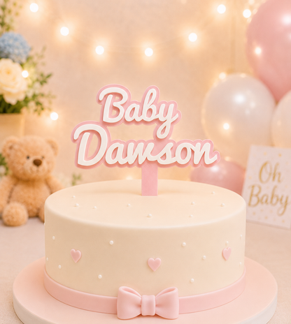 Personalised Baby Shower Cake Topper New Baby Boy Girl