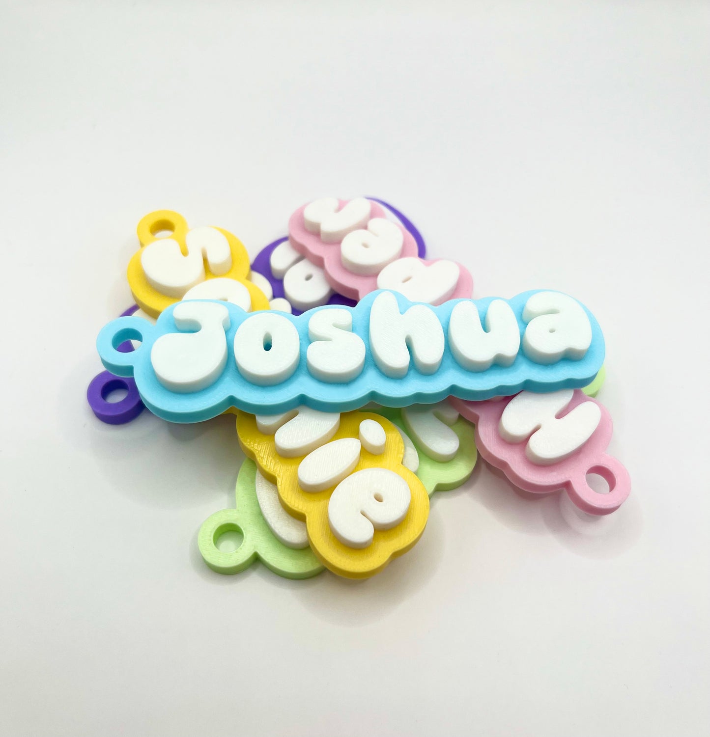 Personalised Kids School Bag Tag Keychain Charm - The 'Bubble' Name Tag