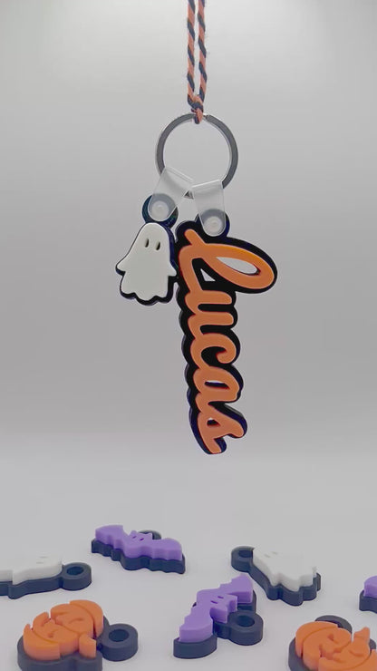 Personalised Halloween Boo Bag Name Tag + Optional Charm